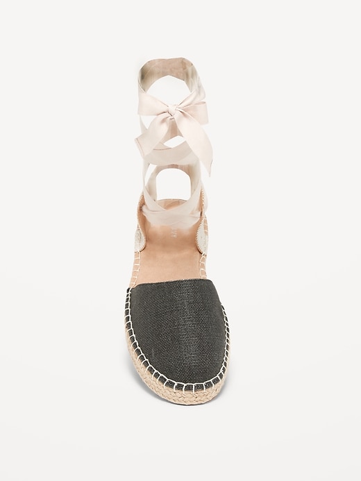 Image number 3 showing, Textile Lace-Up Espadrille Sandals