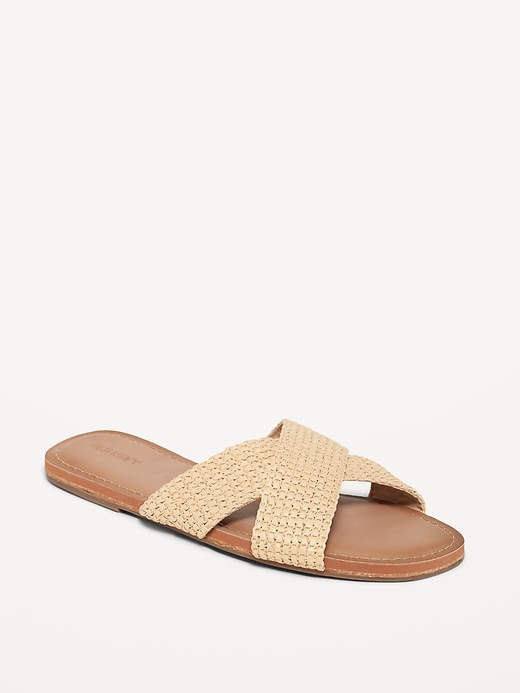 Image number 1 showing, Woven Cross-Strap Sandals