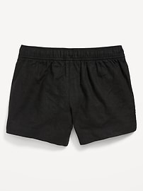 View large product image 4 of 4. Linen-Blend Drawstring Shorts for Girls