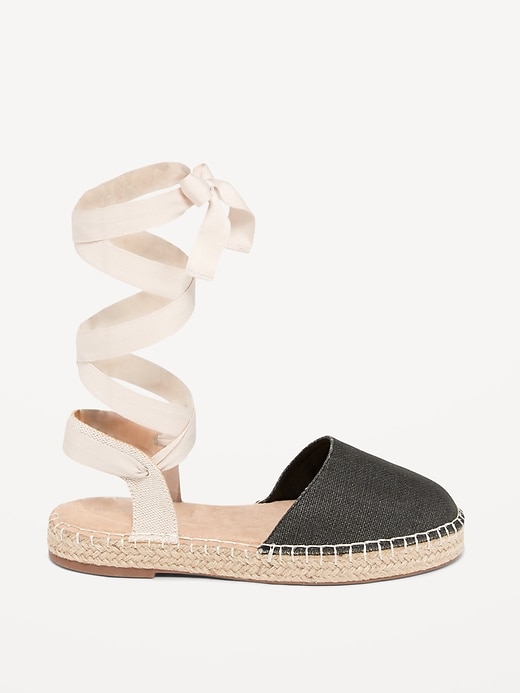 Image number 4 showing, Textile Lace-Up Espadrille Sandals