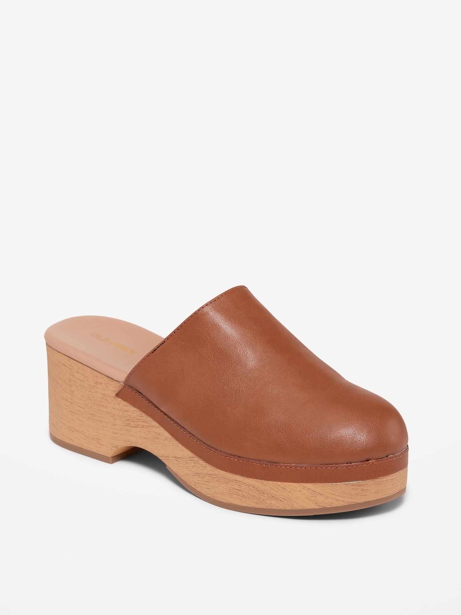 Faux store leather clogs