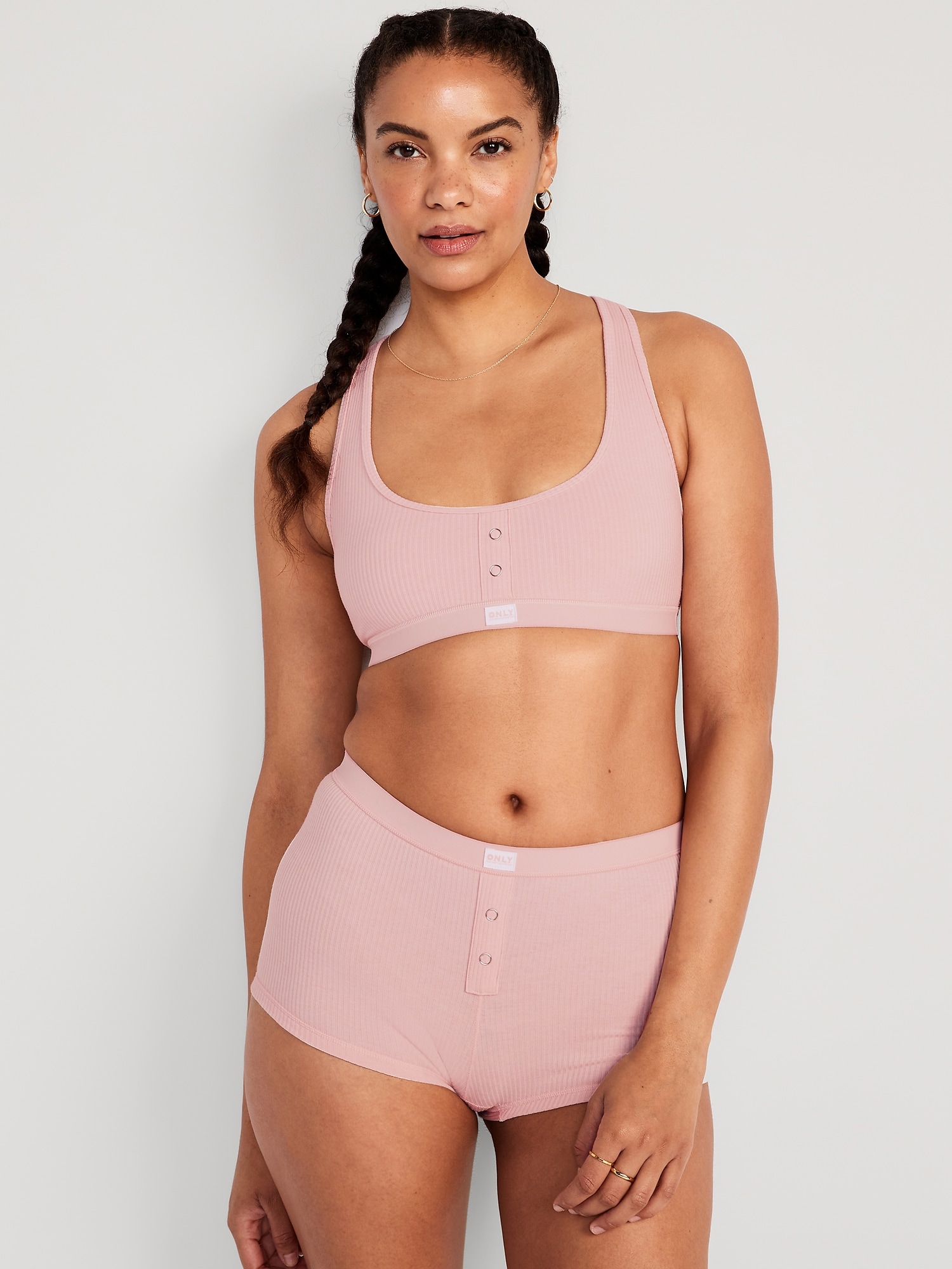 Old Navy Rib-Knit Racerback Bralette Top for Women pink. 1