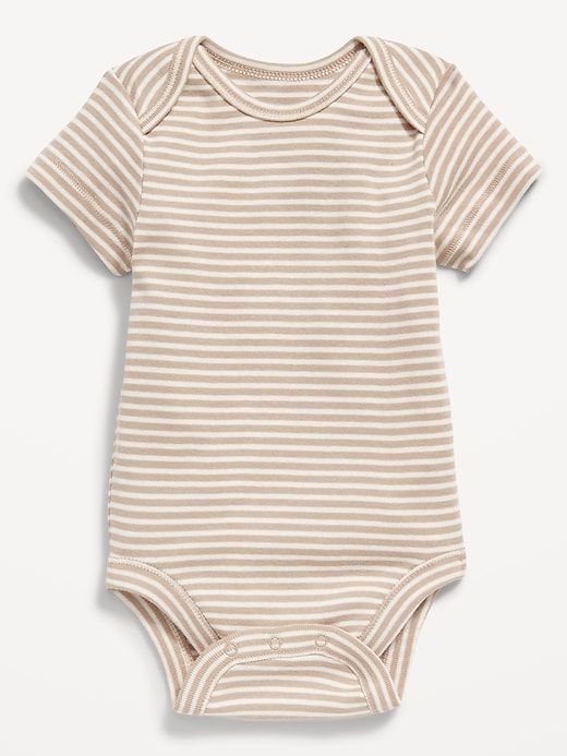 View large product image 1 of 2. Unisex Short-Sleeve Striped Bodysuit for Baby