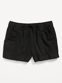 View large product image 3 of 4. Linen-Blend Drawstring Shorts for Girls
