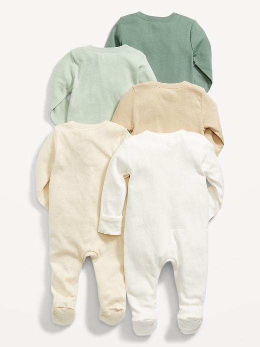View large product image 2 of 2. Unisex 2-Way-Zip Sleep & Play Footed One-Piece 5-Pack for Baby