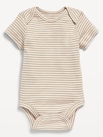Image number 1 showing, Unisex Short-Sleeve Striped Bodysuit for Baby