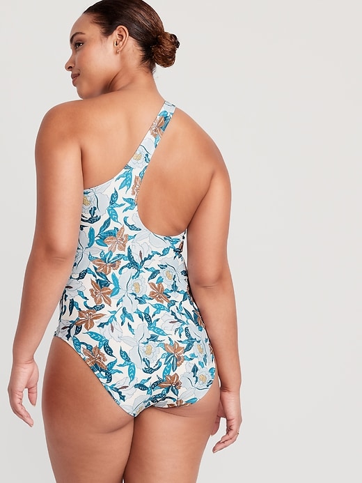 Image number 6 showing, Matching Printed One-Shoulder One-Piece Swimsuit