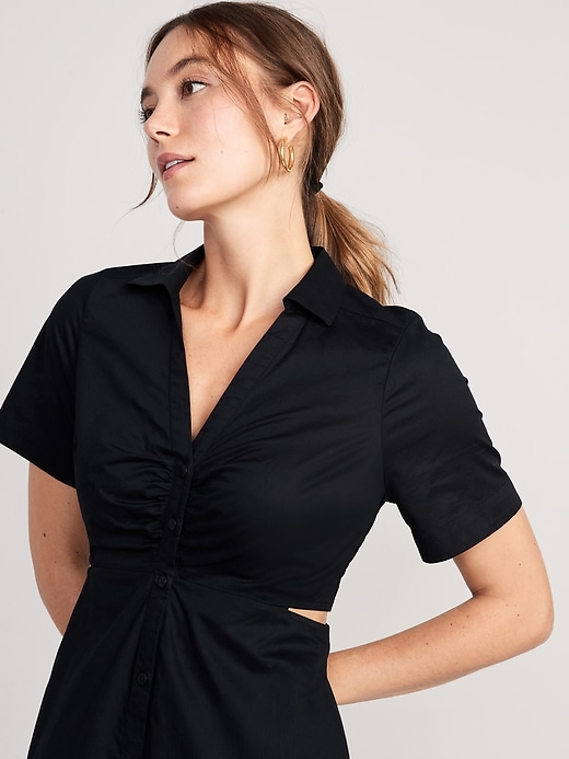 Image number 3 showing, Cutout Midi Shirt Dress