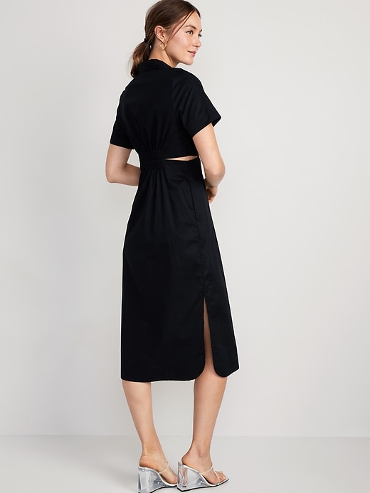 Image number 2 showing, Cutout Midi Shirt Dress