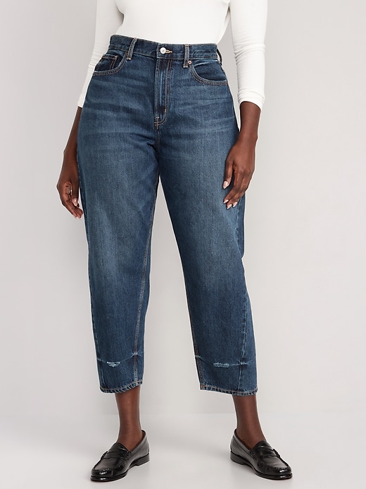 Image number 5 showing, Extra High-Waisted Non-Stretch Balloon Jeans for Women