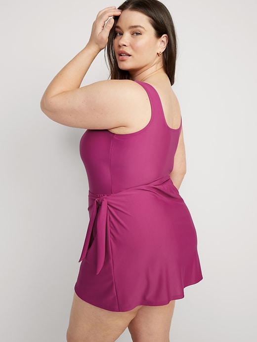Image number 8 showing, Wrap-Front Swim Dress