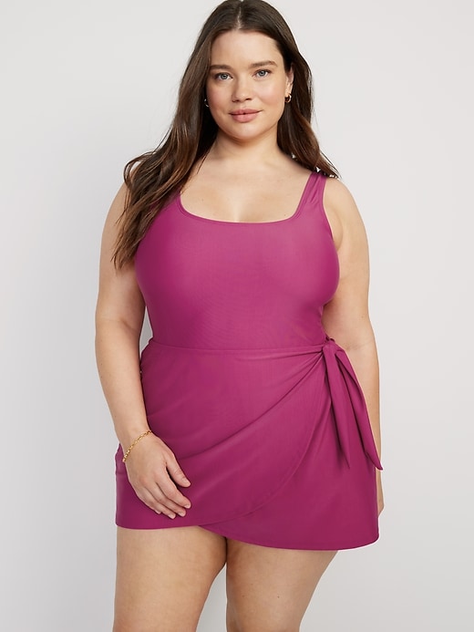 Image number 7 showing, Wrap-Front Swim Dress