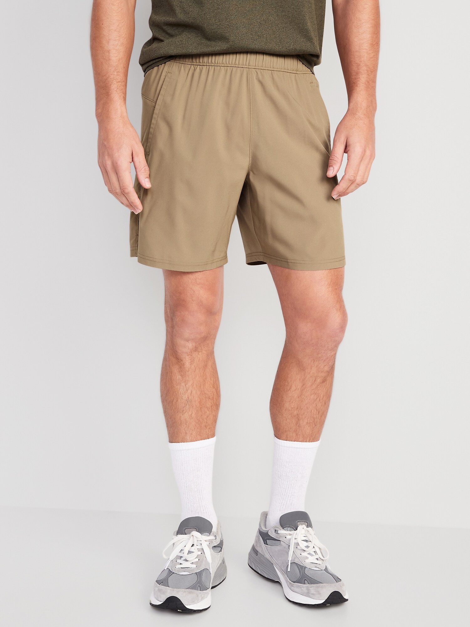 Old Navy Essential Woven Workout Shorts for Men -- 7-inch inseam beige. 1