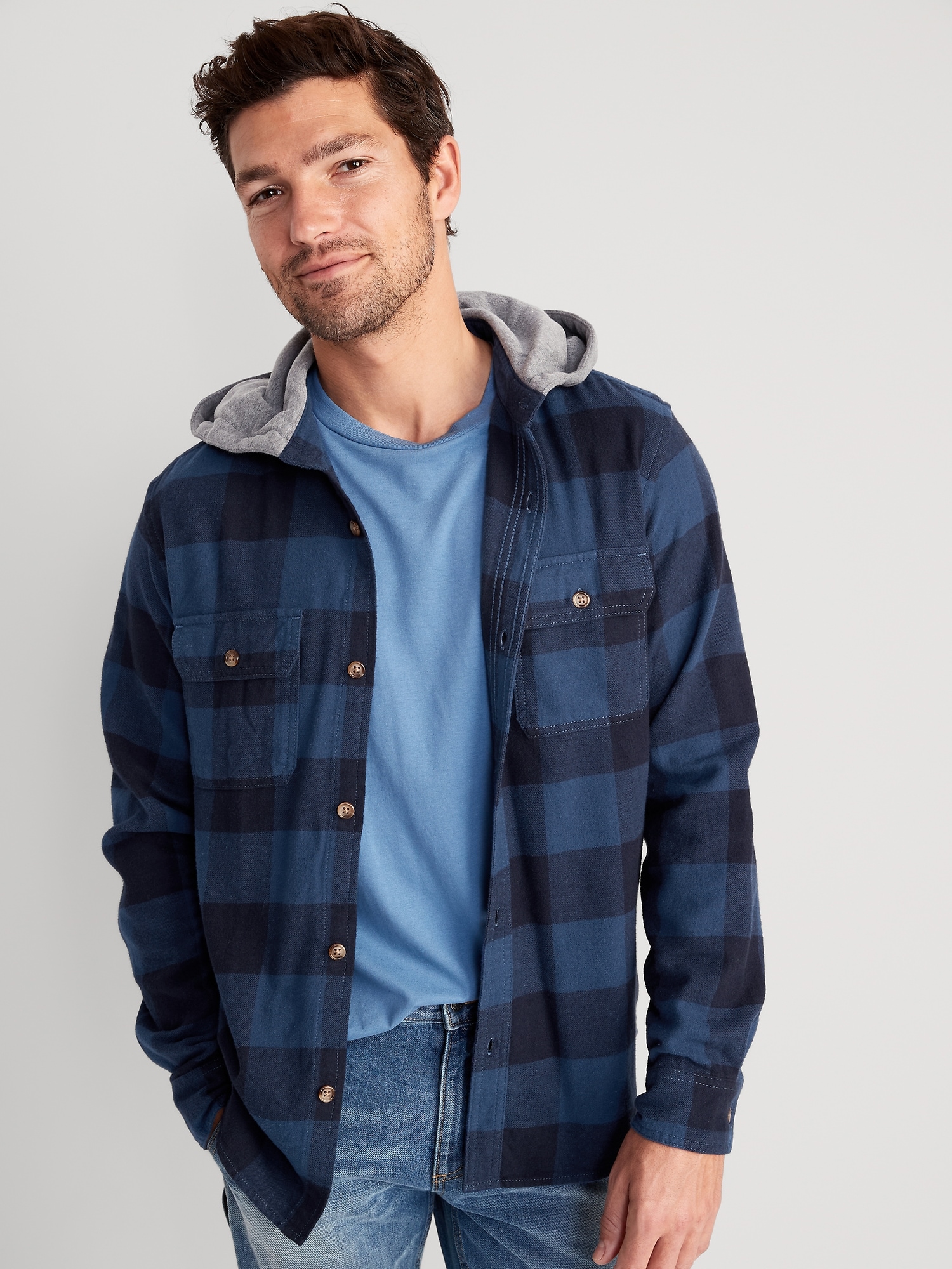 Hooded Soft-Brushed Flannel Shirt | Old Navy