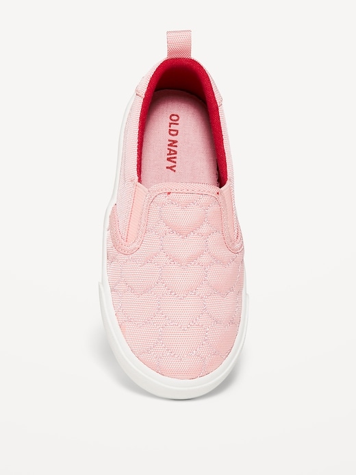 View large product image 2 of 4. Textured Hearts Slip-On Sneakers for Toddler Girls