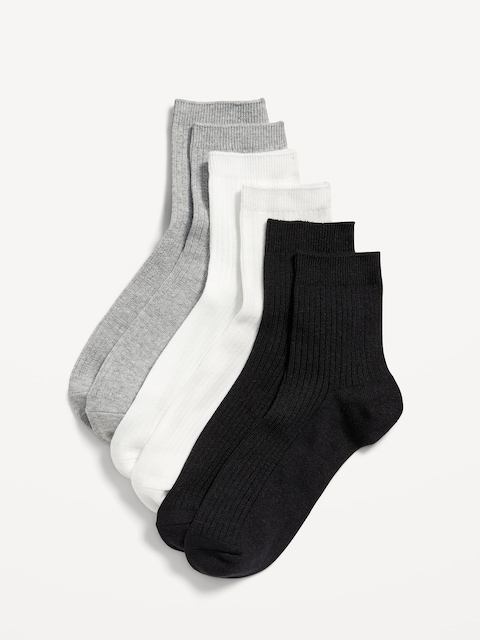 Quarter Crew Socks 3-Pack for Women - Gray Combo