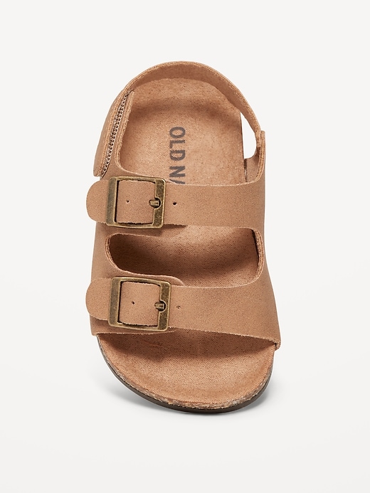 View large product image 2 of 4. Faux-Leather Double-Buckle Sandals for Baby