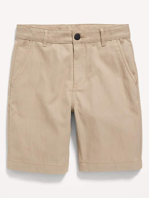 View large product image 1 of 2. Knee Length Straight Tech Twill Uniform Shorts for Boys