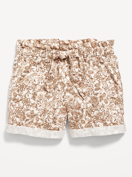 View large product image 1 of 1. High-Waisted Twill Tie-Front Utility Midi Shorts for Girls