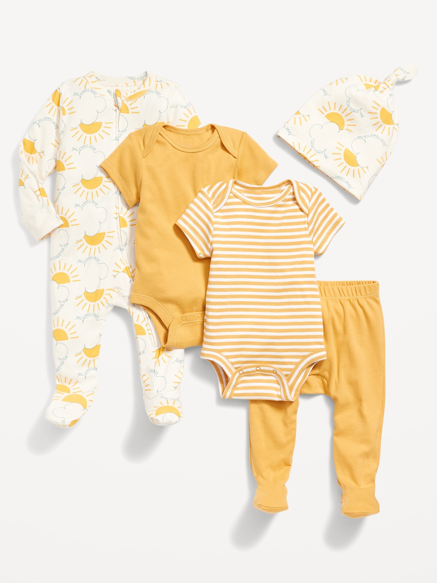 Old Navy Unisex Soft-Knit 5-Piece Layette Set for Baby multi. 1