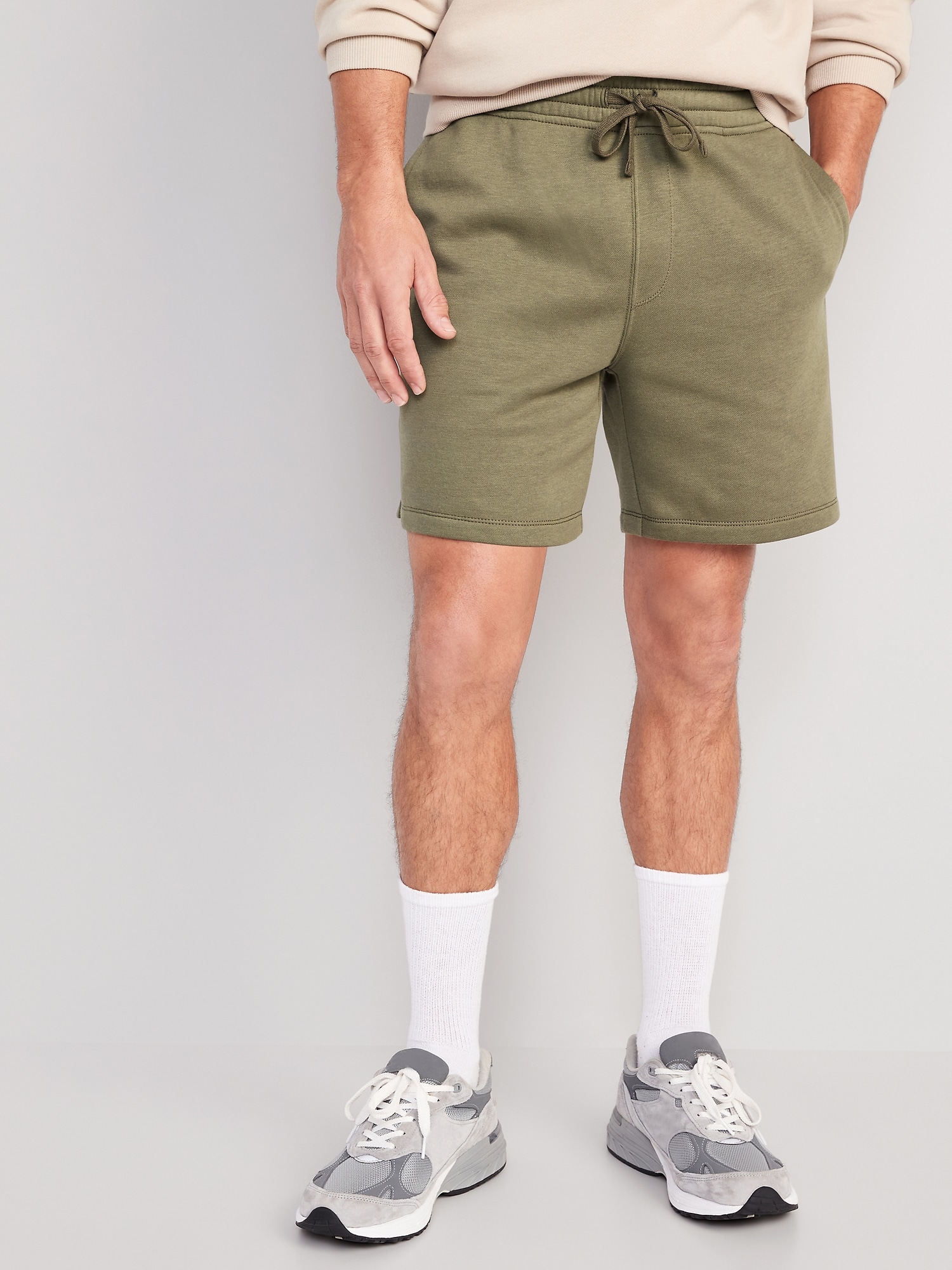 Garment-Washed Fleece Sweat Shorts -- 7-inch inseam