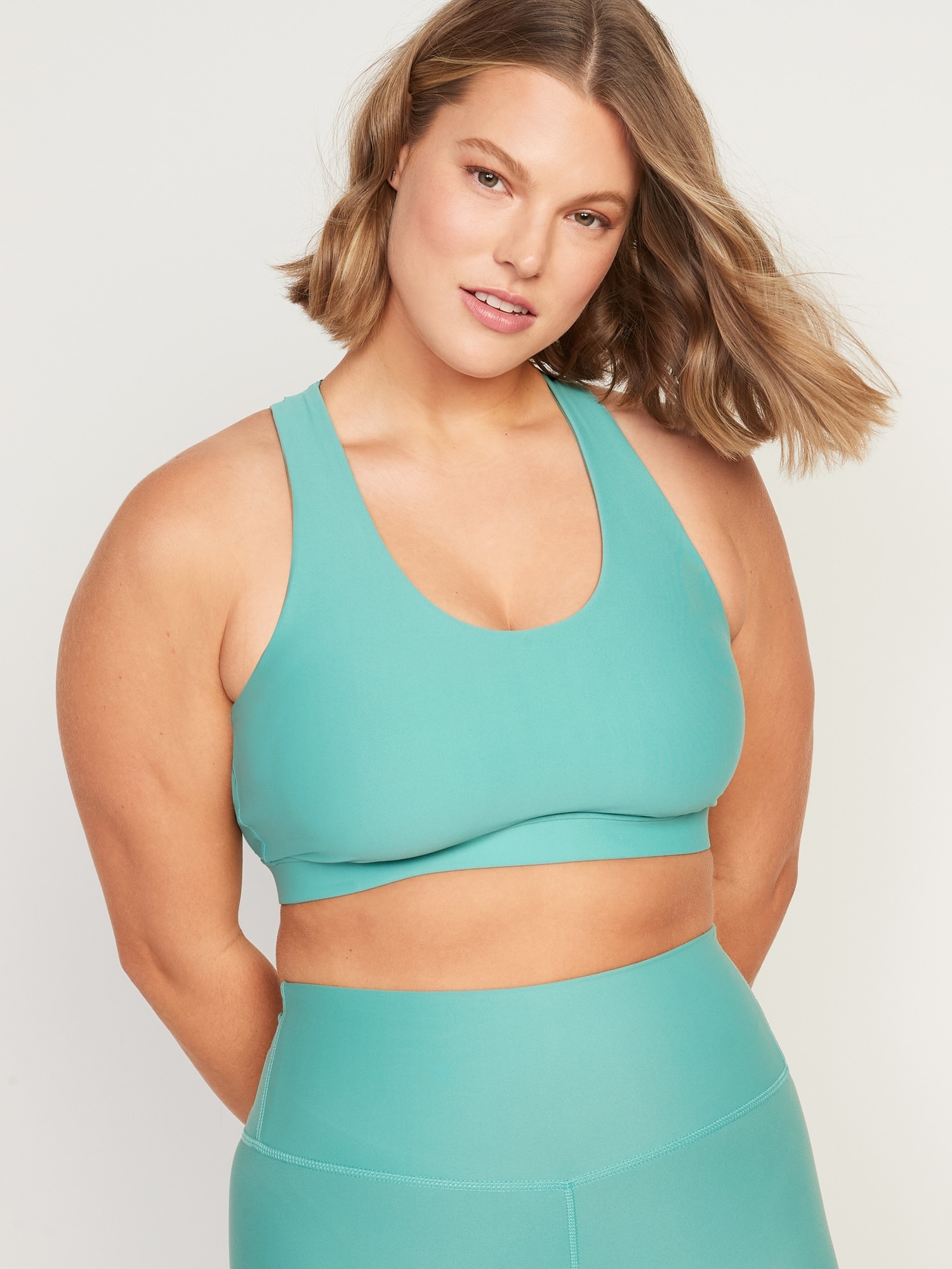 Layer 8 Maximum Support Cross back Teal Blue Size Small Bra Front Zip Sports  Bra