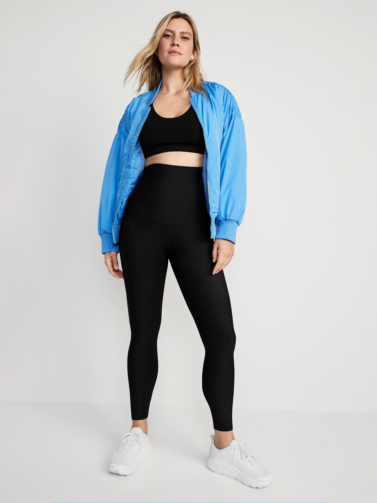 Женские леггинсы Old Navy Maternity PowerSoft Postpartum Support 7/8 Leggings, цвет: Чёрный — фото 3
