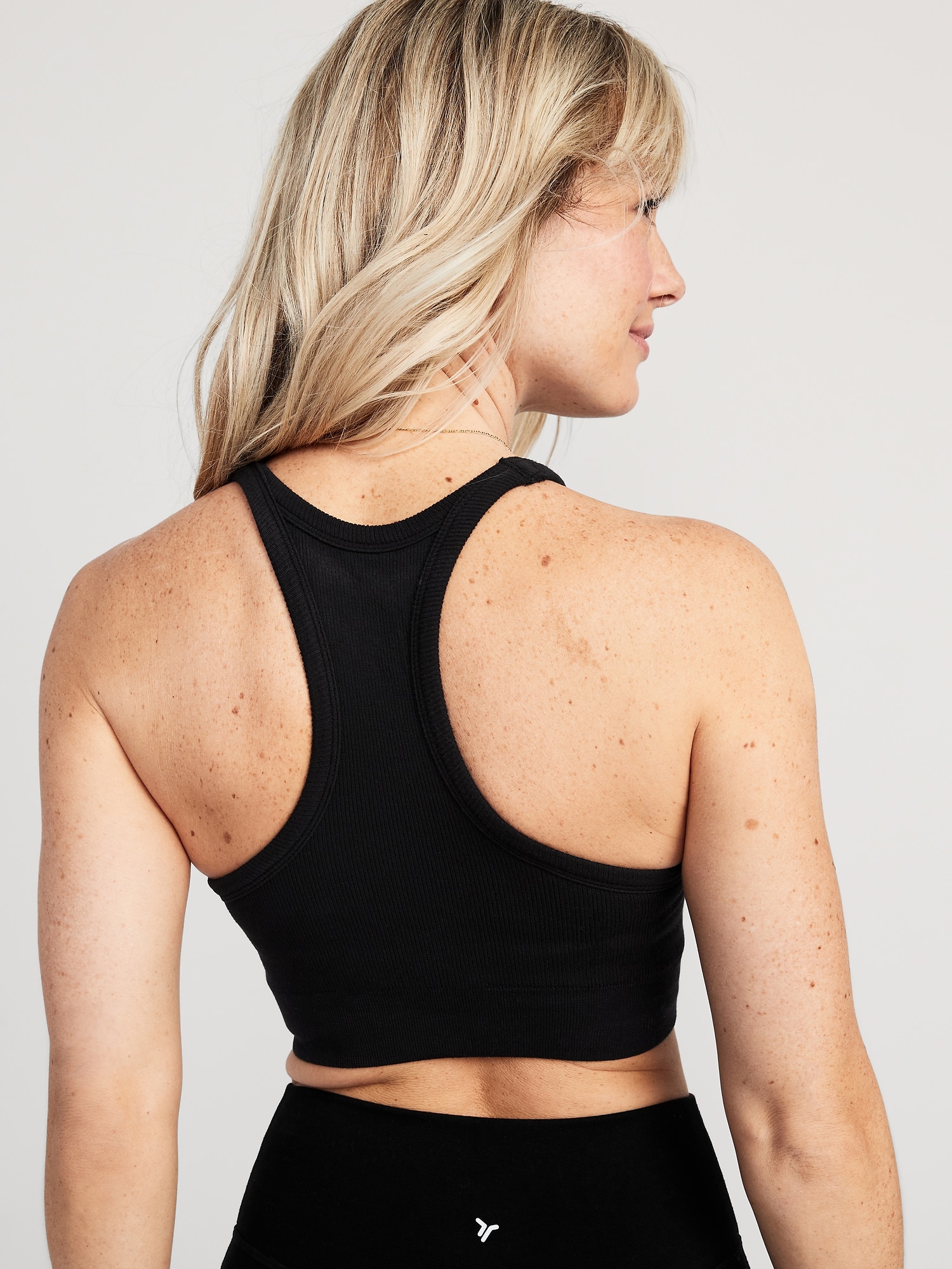 Women's Flex Light Support Rib V-neck Crop Sports Bra - All In