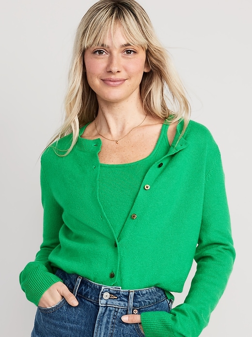 Image number 1 showing, Cropped Cozy-Knit Cardigan