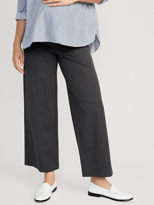 Image number 1 showing, Maternity Full-Panel Pixie Wide Leg Pants