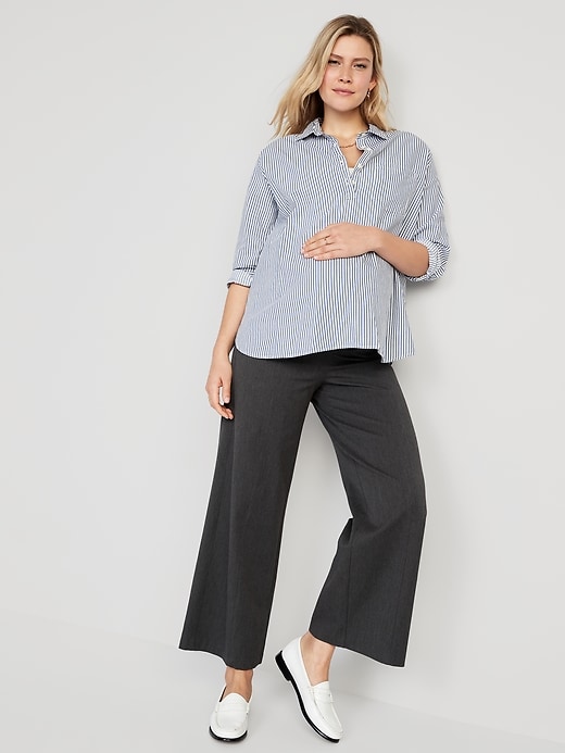 Image number 3 showing, Maternity Full-Panel Pixie Wide Leg Pants