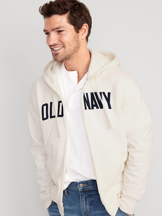 Oversized Logo-Graphic Zip-Front Hoodie for Men | Old Navy