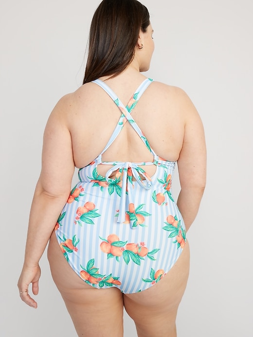 Image number 8 showing, Matching V-Neck One-Piece Swimsuit