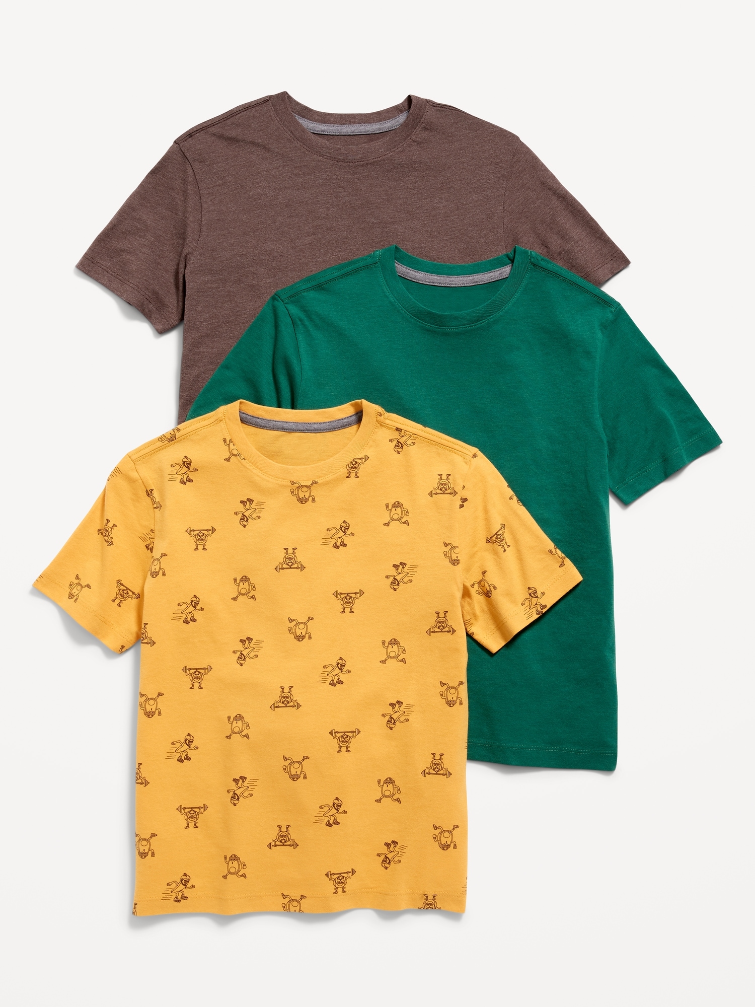 Old Navy Softest Crew-Neck T-Shirt 3-Pack for Boys green. 1