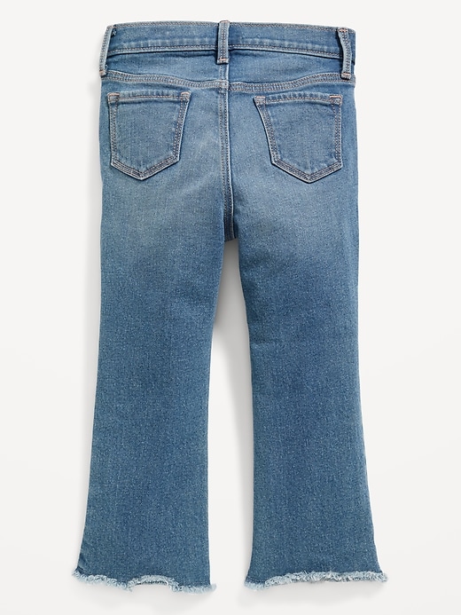 View large product image 2 of 3. High-Waisted Ripped Frayed-Hem Flare Jeans for Toddler Girls