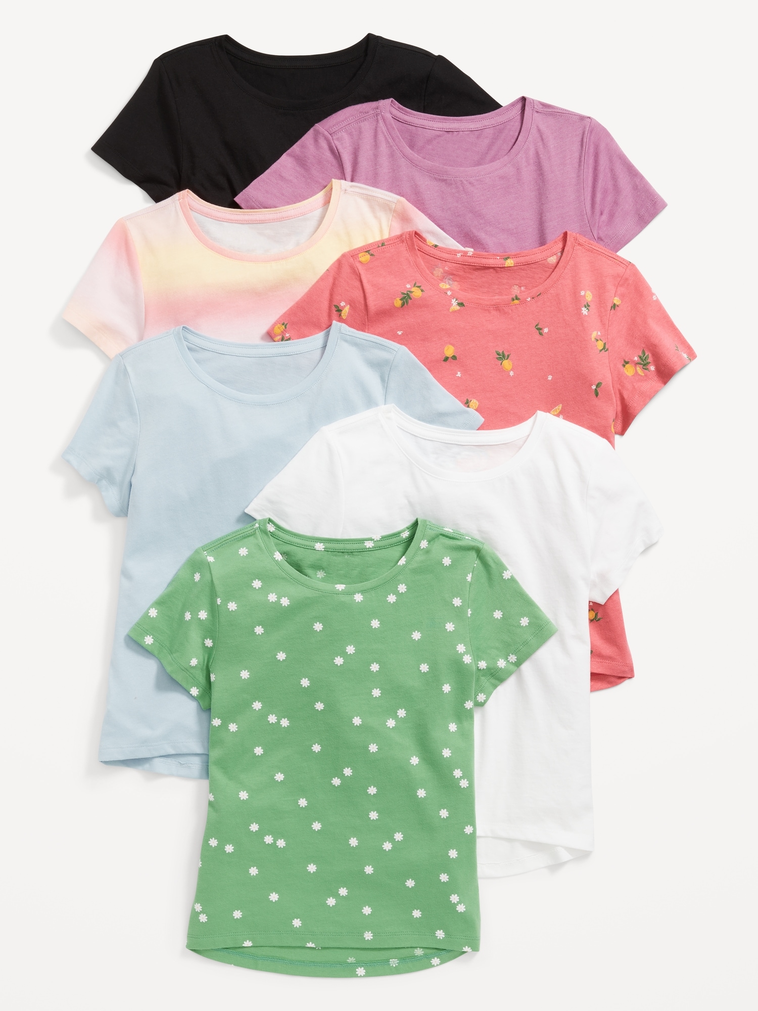 Softest Printed T-Shirt 7-Pack for Girls | Old Navy