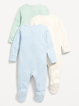 2-Way-Zip Sleep & Play Footed One-Piece 3-Pack for Baby | Old Navy
