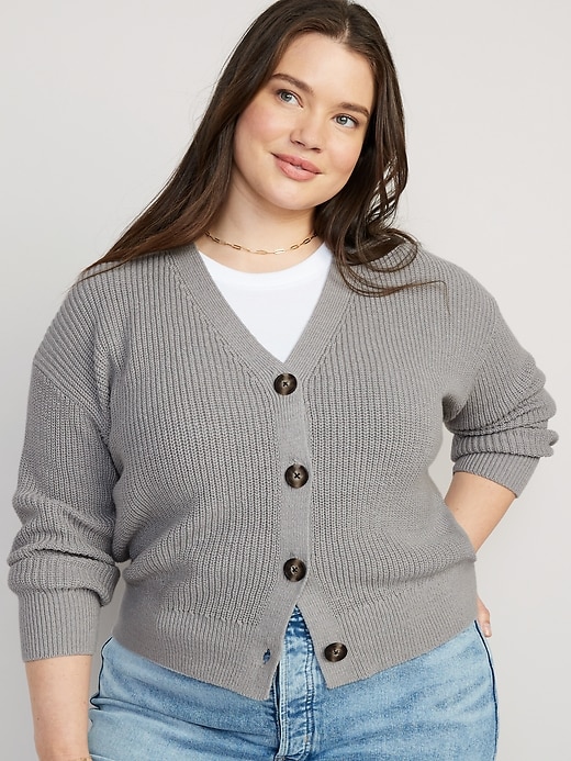Image number 7 showing, Lightweight Shaker-Stitch Cardigan Sweater