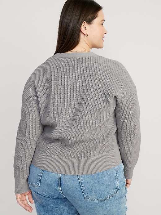 Image number 8 showing, Lightweight Shaker-Stitch Cardigan Sweater