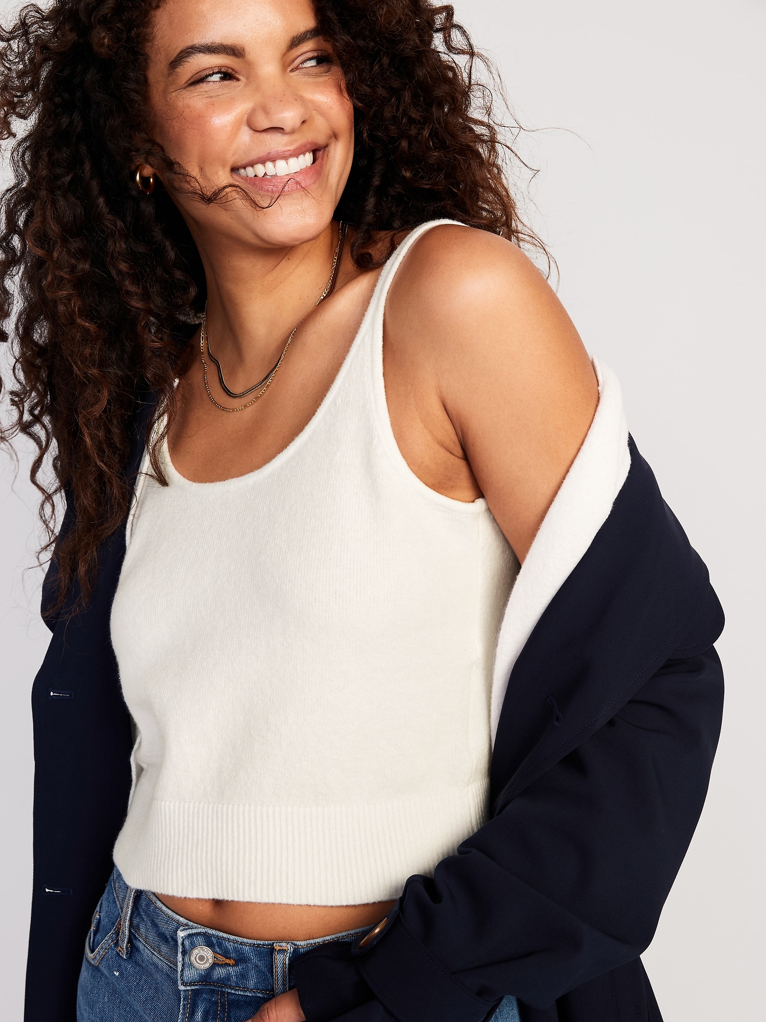 Cozy Cropped Sweater Tank Top Old Navy