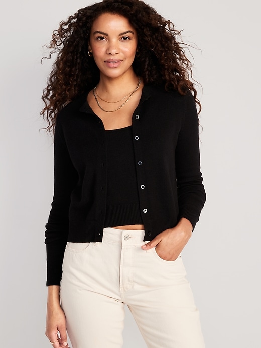 Cropped Cozy-Knit Cardigan for Women