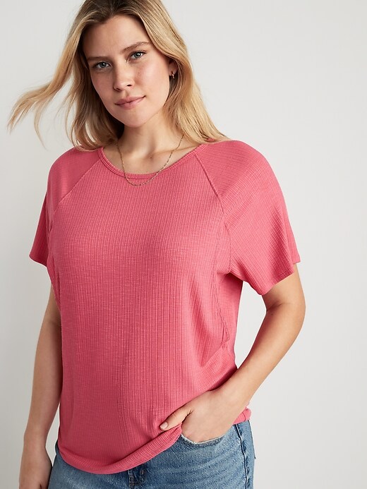 Luxe Short Sleeve Ribbed Maternity Tee