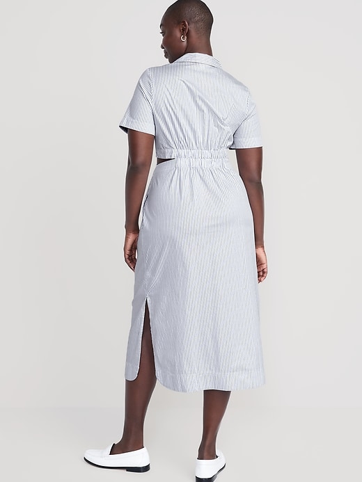 Image number 6 showing, Striped Cutout Midi Shirt Dress