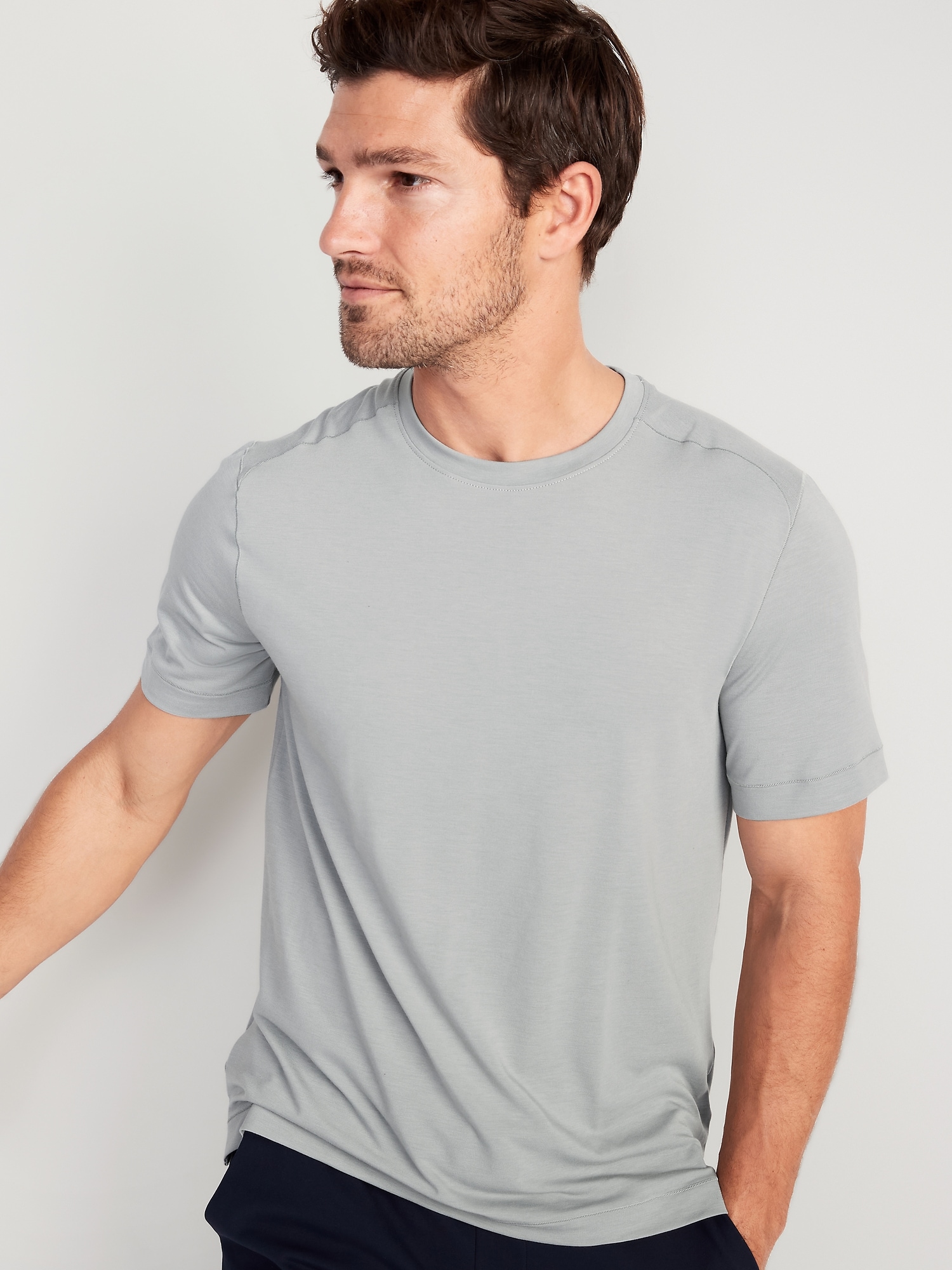 Old Navy Beyond 4-Way Stretch T-Shirt for Men silver. 1