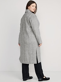 Long Slouchy Double-Breasted Coat for Women