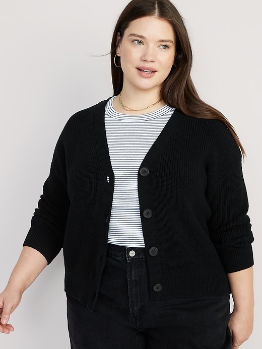 Image number 7 showing, Lightweight Cotton and Linen-Blend Shaker-Stitch Cardigan Sweater