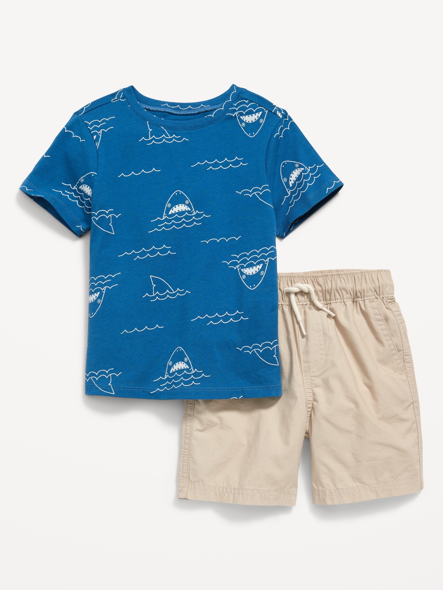 Old Navy T-Shirt and Pull-On Shorts Set for Toddler Boys gray. 1