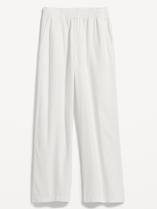 Image number 4 showing, High-Waisted Linen-Blend Wide-Leg Pants