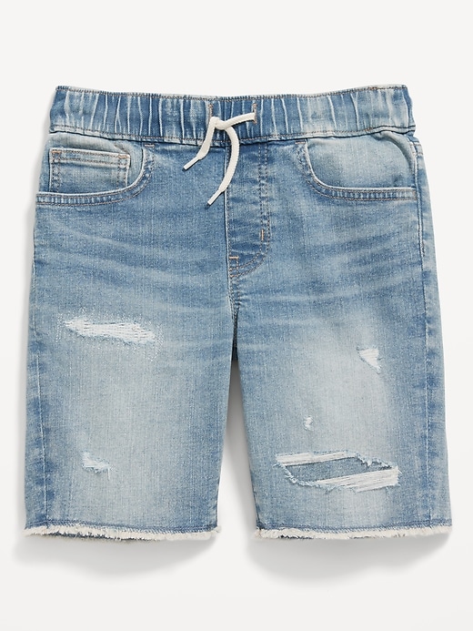 View large product image 1 of 2. 360° Stretch Ripped Pull-On Jean Shorts for Boys (At Knee)