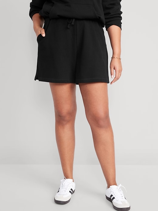 Image number 5 showing, High-Waisted Lounge Sweat Shorts -- 5-inch inseam